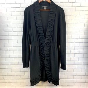 🅰️ Style & Co Long Black Ruffle Cardigan XL